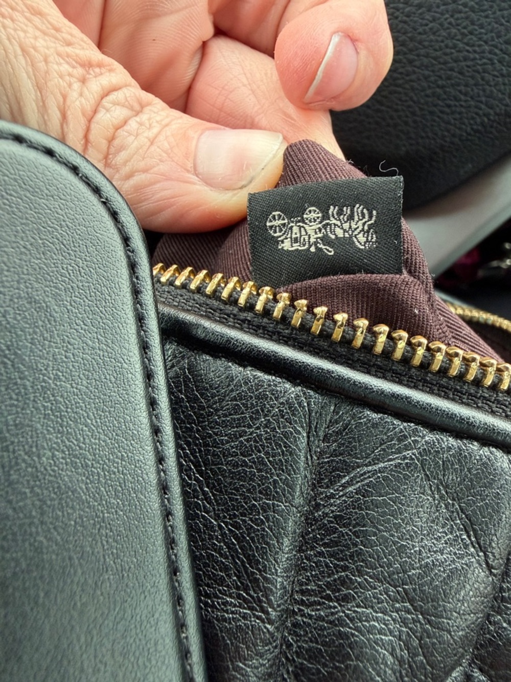 Coach Black Quilted Leather Shoulder Bag with Gold Hardware - Picture 5 of 6